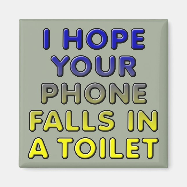 Téléphone Dans Les Toilettes Magnet Frigo Drôle (Devant)