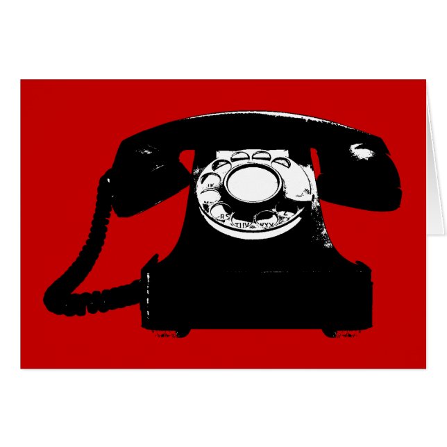 téléphone noir rétro (Devant horizontal)
