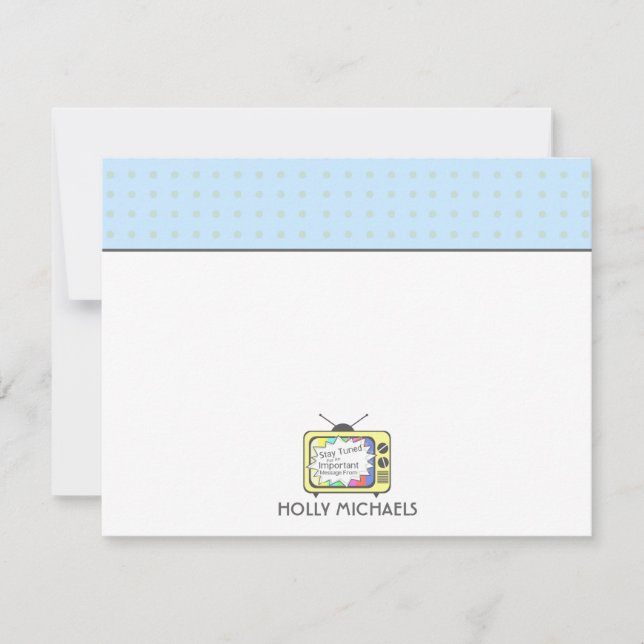 Téléviseur Jaune Rétro Carte pour notes plat (Devant)