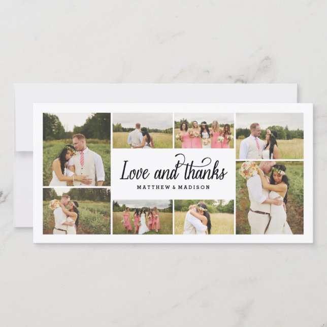 Tellement d'amour collage | Carte photo Merci (Devant)