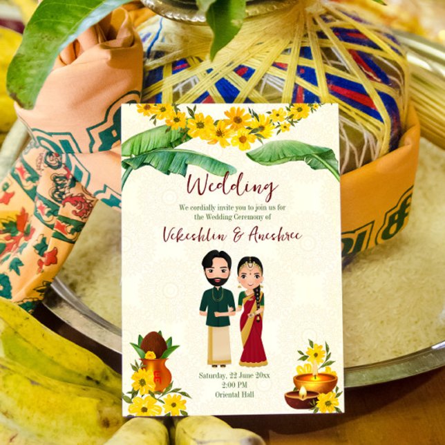 Telugu faire-part de mariage indien du sud tamoul (Créateur téléchargé)