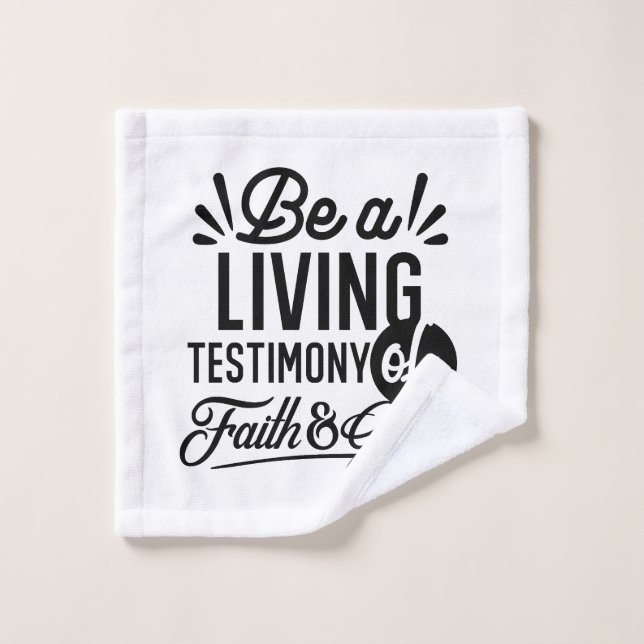 Témoignage Vivant Citation Biblique Motivation Chr (Gant de toilette)