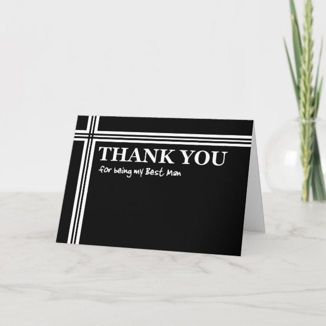 TÉMOIN DE MARIAGE Merci - Noir et Blanc avec des R (Devant)