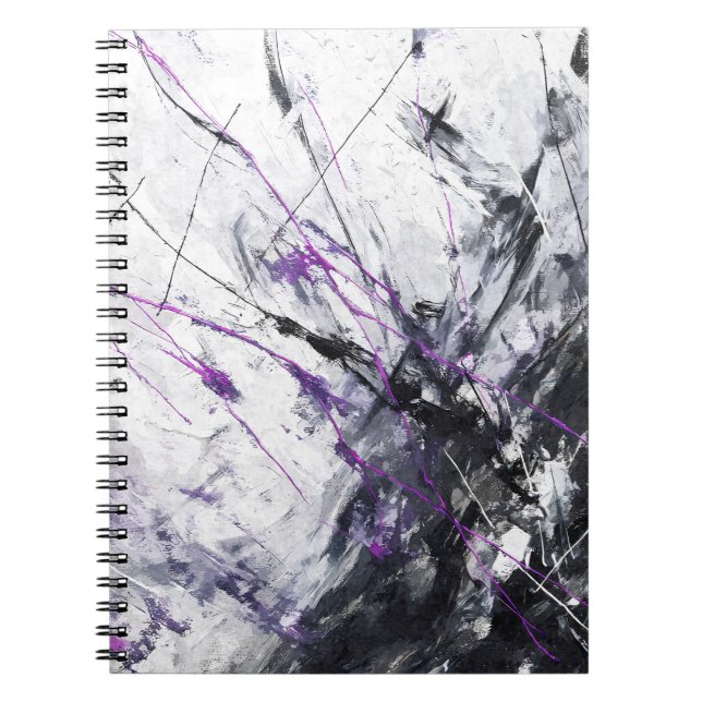 Tempête noire violette foncée Carnet Abstrait (Devant)