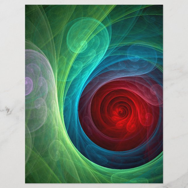 Tempête rouge Floral Art moderne Abstrait Motif co (Devant)