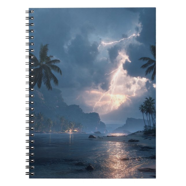 Tempête tropicale de foudre Carnet d'art nocturne  (Devant)