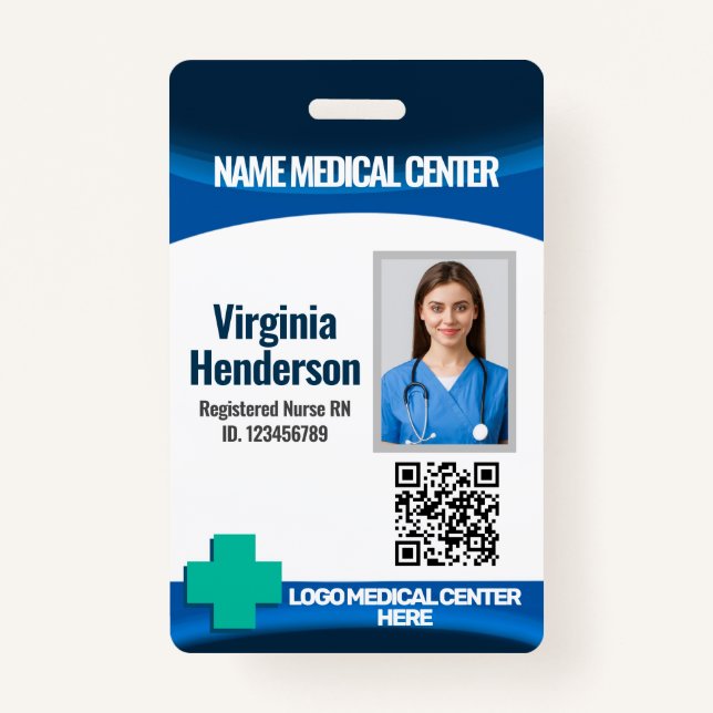 Template Employee Photo Nurse ID Badge (Devant)