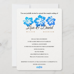 Temple bleu Hibiscus Mariage et Invitation de réce