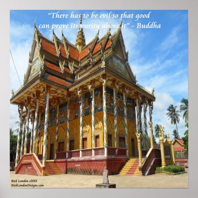 Temple bouddhiste cambodgien & Affiche de citation (Devant)