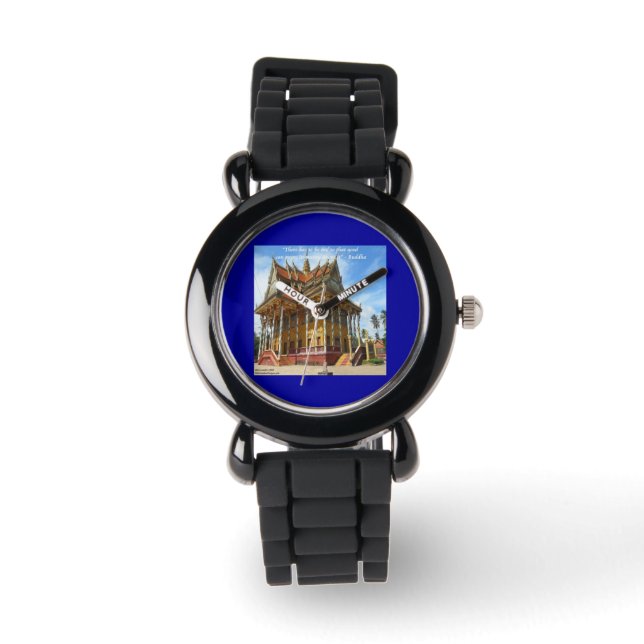 Temple bouddhiste cambodgien et montre de citation (Recto)