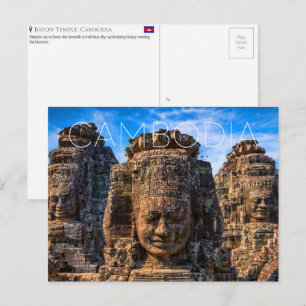 Temple de Bayon, Cambodge Carte postale de voyage