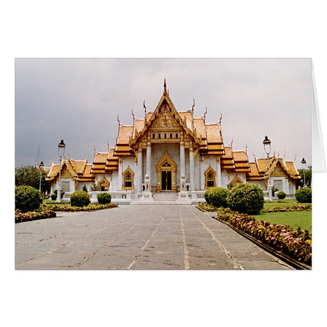 Temple de marbre d'or sur la carte de lion Khmer (Devant horizontal)