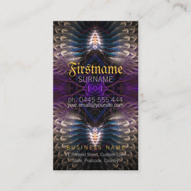 Temple Fractal Feathal Carte de visite (Devant)