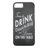 Temps de boire Champagne Chalkboard iPhone 7 Coque