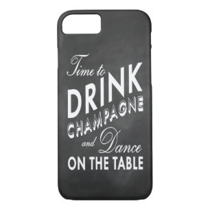 Temps de boire Champagne Chalkboard iPhone 7 Coque