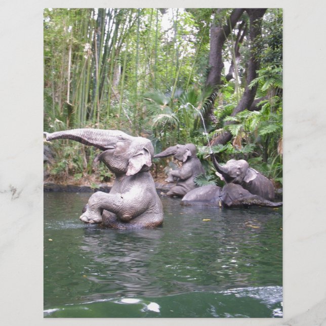 Temps de fête des éléphants dans l'eau imprimer (Devant)