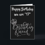 TEMPS DE FÊTER LES "17 ANS" CARTE DE REINE<br><div class="desc">Si vous aimez CE CHIEN MIGNON, jetez un coup d'œil autour de vous pour PLUS D'ANNIVERSAIRES et d'autres MOMENTS HEUREUX que nous célébrons à coup sûr :) ET N'OUBLIEZ PAS QUE VOUS POUVEZ CHANGER "L'ÂGE" ET LE "VERSE" SUR TOUTES LES CARTES DANS MES NEUF MAGASINS EN UNE QUESTION DE MINUTES...</div>