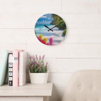 “Temps de floraison tropicale – Horloge murale Par