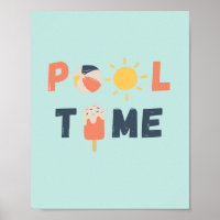temps de la piscine. Poster et impression