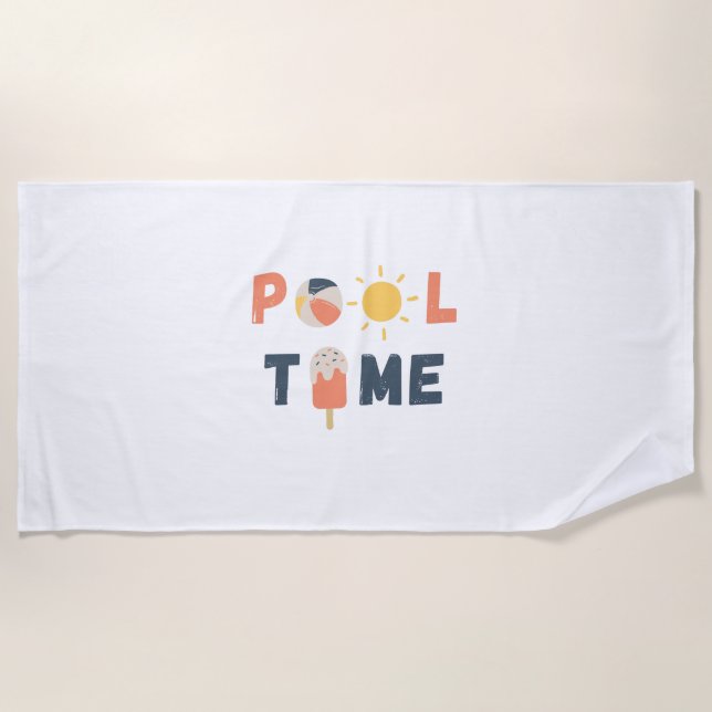 temps de la piscine. Serviettes de plage (Devant)