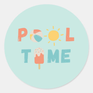 temps de la piscine. Stickers & Étiquettes