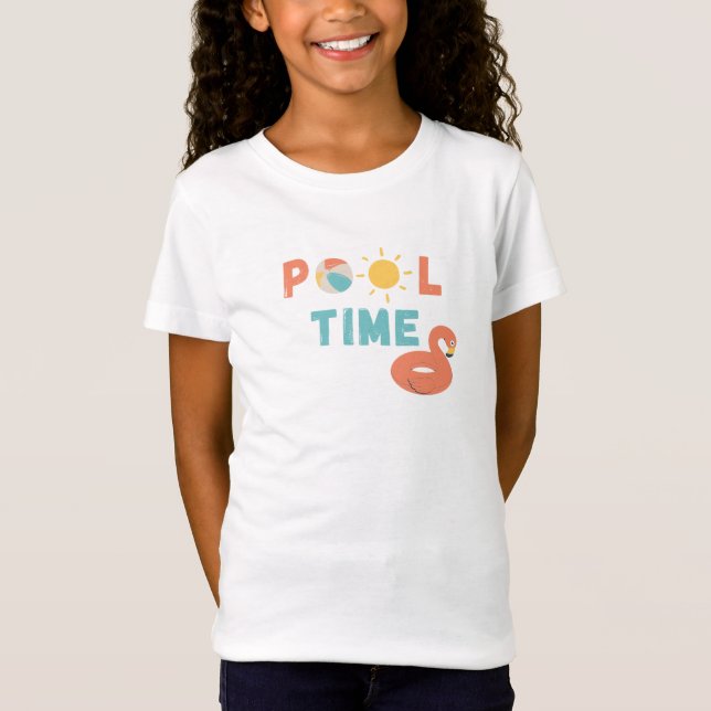 temps de la piscine. T-shirt filles (Devant)