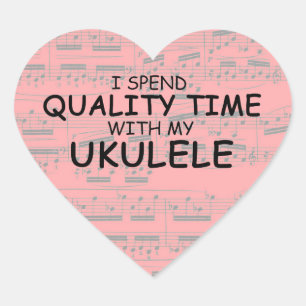 Temps de qualité Autocollant Coeur Ukulele