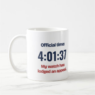 Temps officiel drôle Tasse personnalisée Marathoni