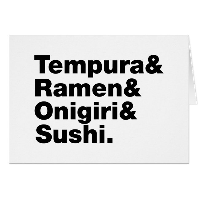 Tempura & Ramen & Onigiri & Sushi. (Devant horizontal)