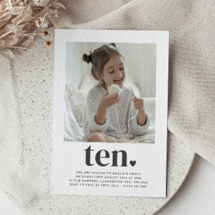 Ten Heart - Photo Carré Invitation d'anniversaire
