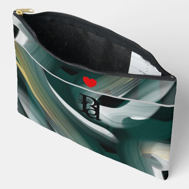 Tendance abstraite verte pour grand sac accessoire (Ouvrir)