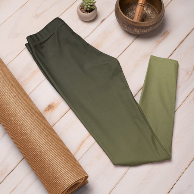 Tendance Automne Couleur Olive Green Ombre Legging (Mockup 1)