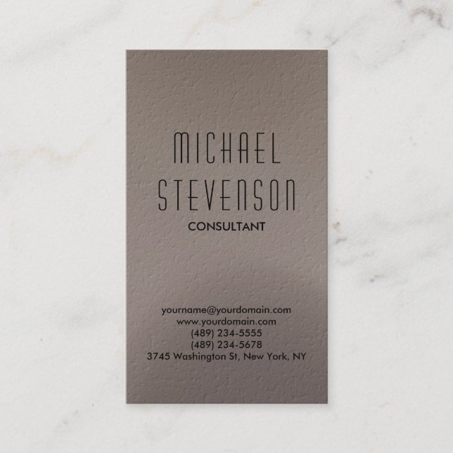 Tendance Beige Grey Simple Carte de visite simple (Devant)