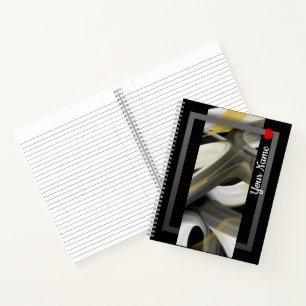 Tendance Carnet spirale Art Abstrait noir blanc