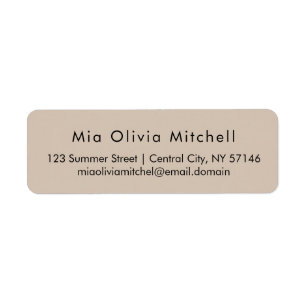 Tendance Couleur douce Taupe Étiquette de adresse