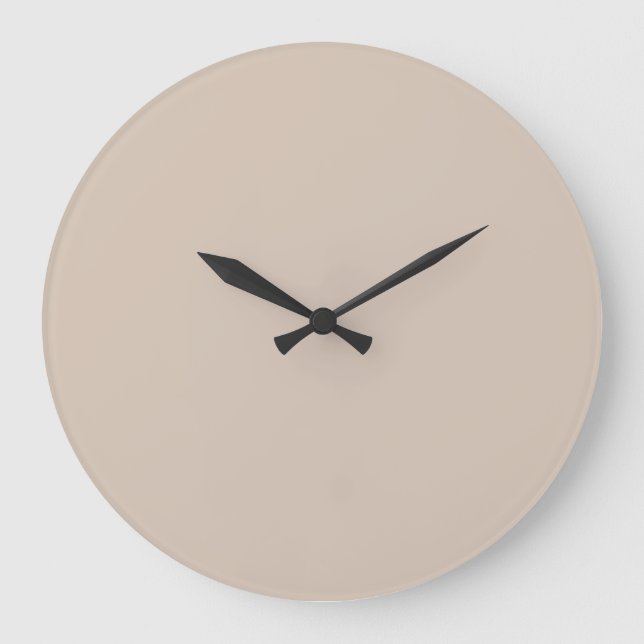 Tendance Couleur douce Taupe Grande horloge murale (Recto)