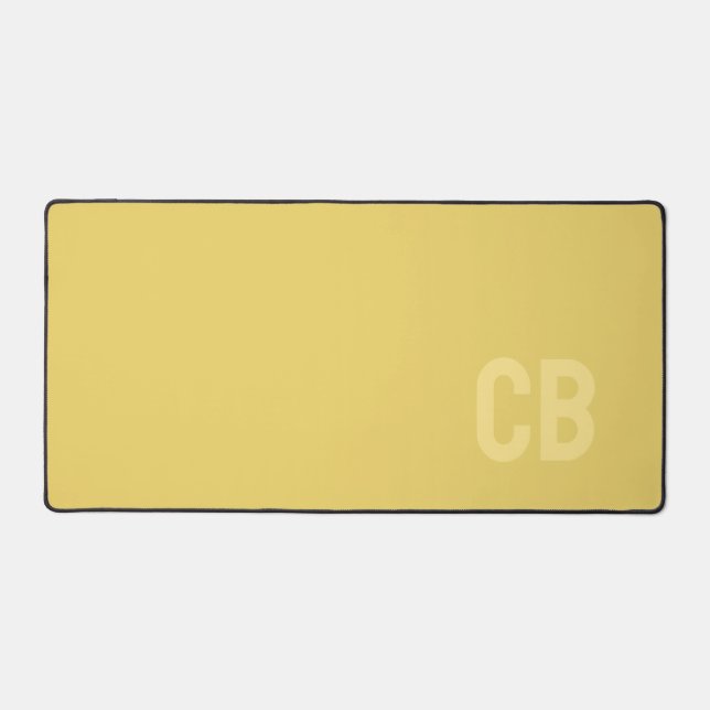 Tendance Couleur Doux Jaune Monogramme Mat de bure (Recto)