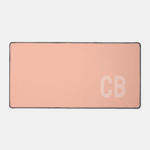 Tendance Couleur Doux Pêche Monogramme Mat de bure