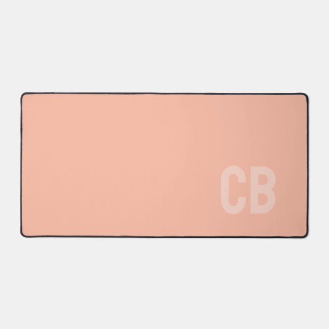 Tendance Couleur Doux Pêche Monogramme Mat de bure (Recto)