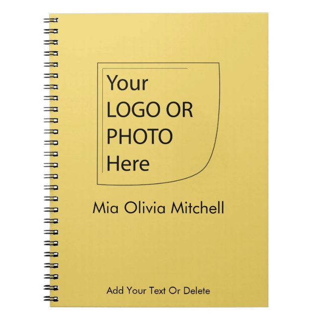 Tendance Couleur Jaune Doux - Cahier de Logo/Photo (Devant)
