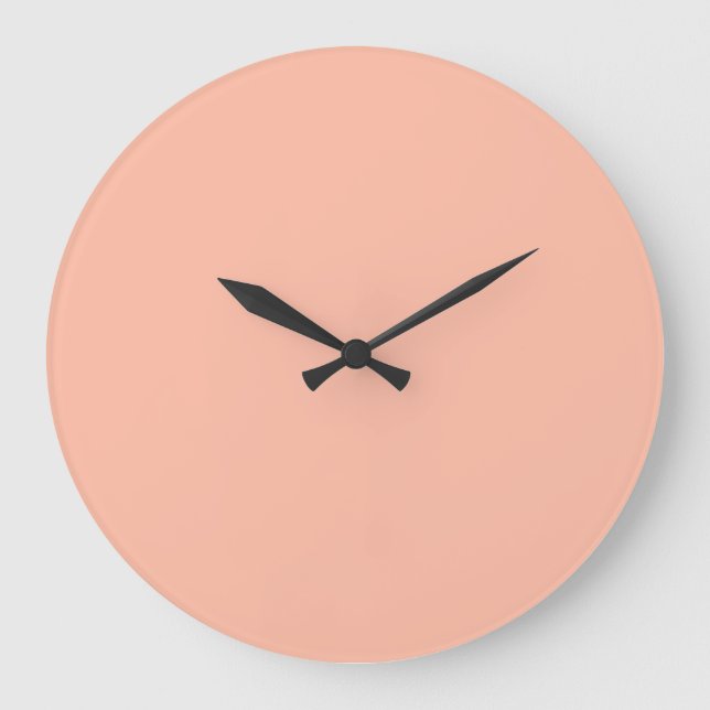 Tendance Couleur Pêche Douce Grande Horloge Murale (Recto)