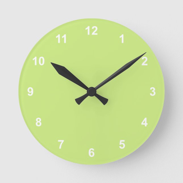 Tendance Couleur Printemps Vert Horloge ronde avec (Recto)
