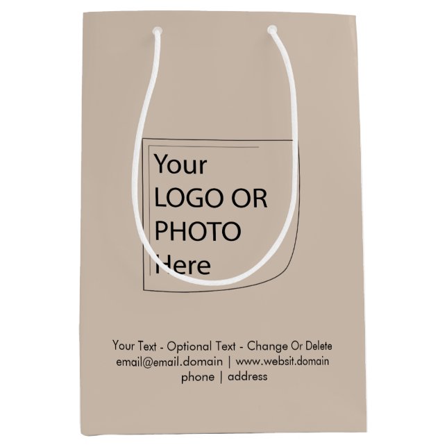 Tendance Couleur - Sac Cadeau Logo Taupe Douce Moy (Devant)