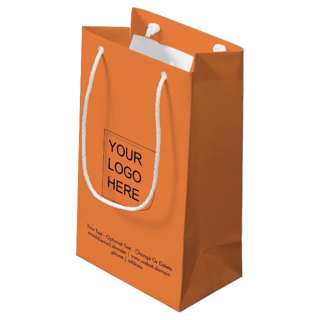 Tendance Couleur - Sac Cadeau Petit Logo Tangerine (Dos Angle)