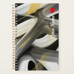 Tendance du planificateur Art Abstrait Noir Blanc 