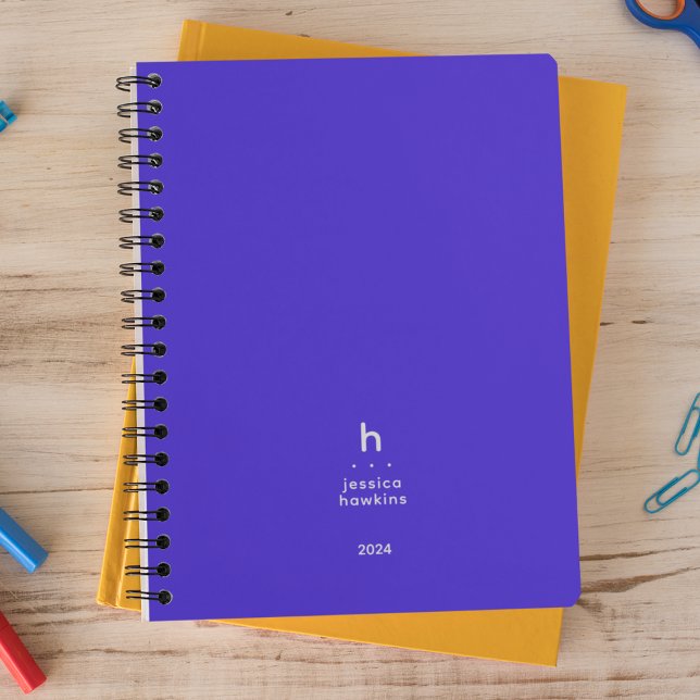 Tendance Electrique Bleu moderne Monogramme hebdom (Créateur téléchargé)