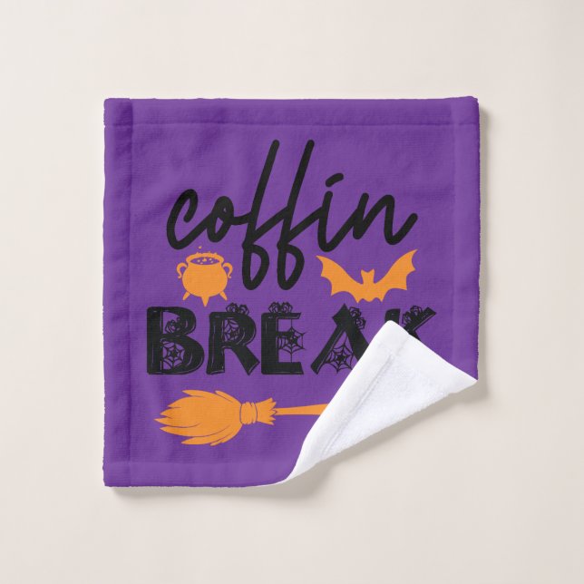 Tendance Halloween "Coffin Break" Citation Serviet (Gant de toilette)