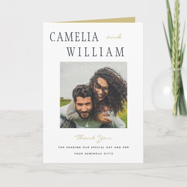 Tendance Mariage Minimaliste Moderne PHOTO Merci (Devant)