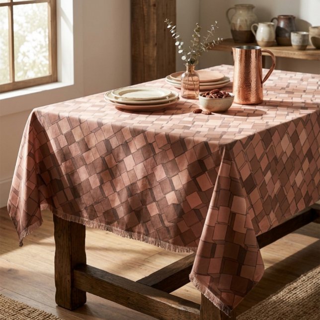 Tendance Mocha Mousse 3D Cube Motif nappe (Créateur téléchargé)