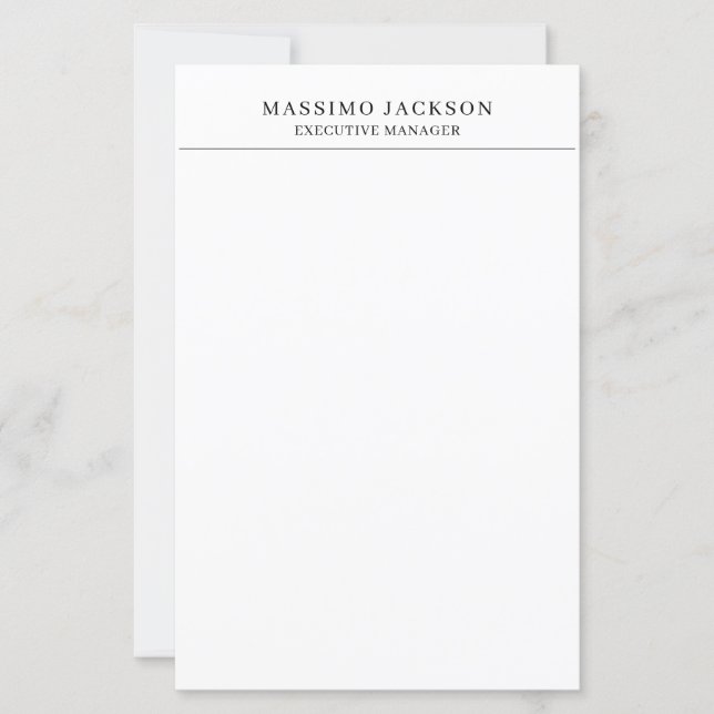 Tendance Moderne Simple Noir & Blanc Professionnel (Devant)